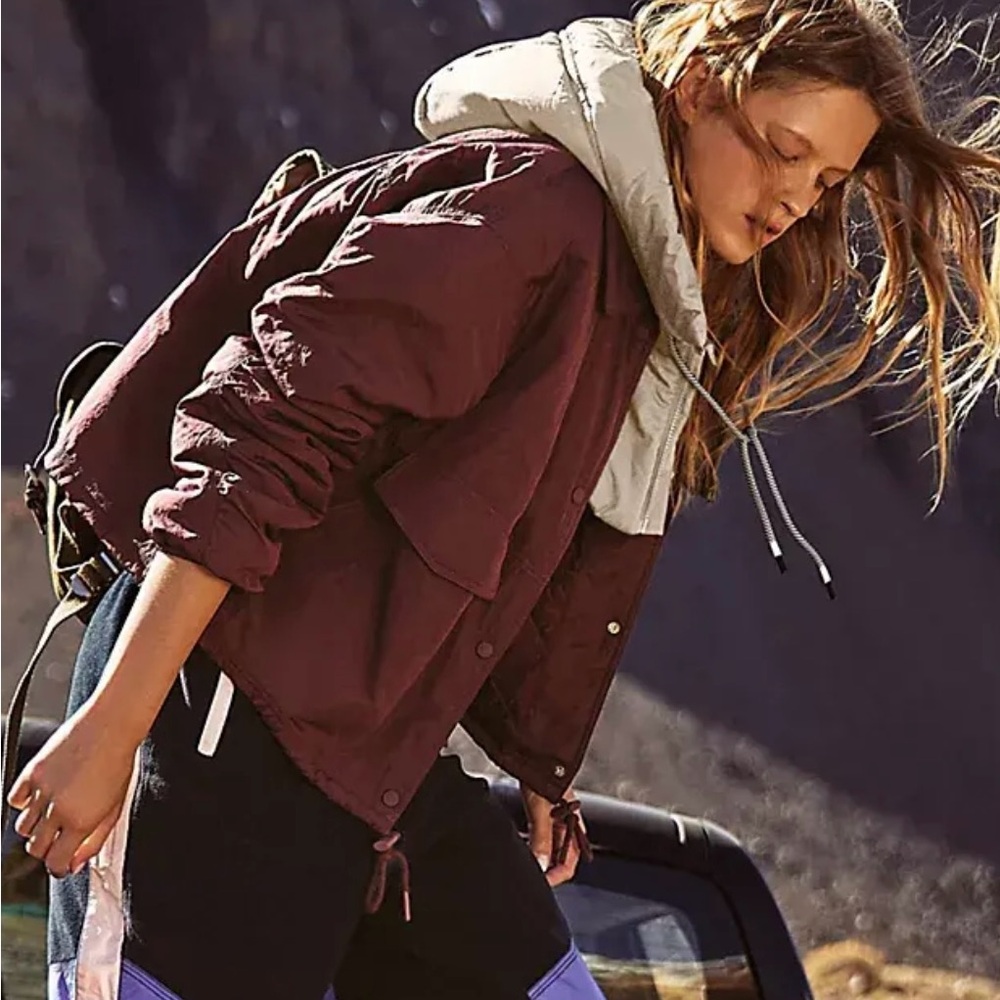 NWOT Free People Off The Bleachers Coaches jacket sz Large retail $148